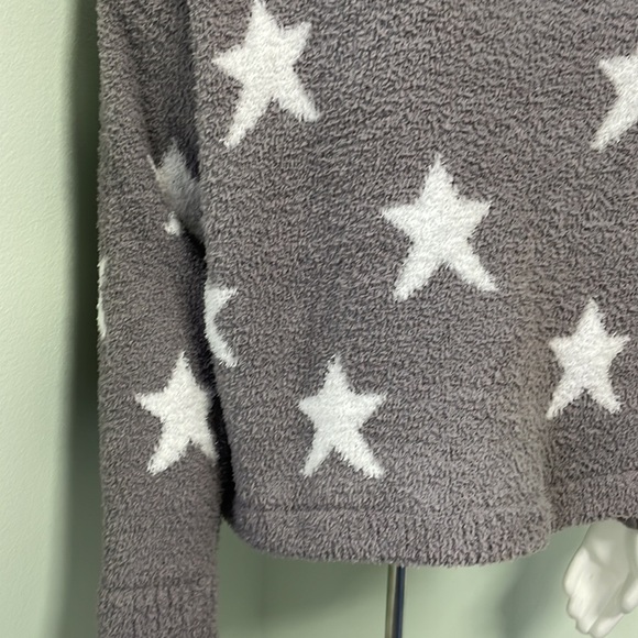 Revolve x Maronie Sweatshirt Oversized Lounge Star Fleece Gray and White Medium - Picture 2 of 5